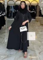 عباية جواهر كلوش بخيط ابيض - اسود