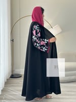 عباية الفوشي تطريز اكمام ملون