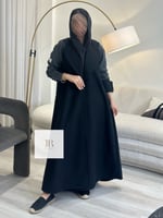 عباية ميساء l بقماش جوخ مميز - اسود