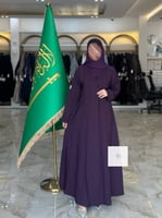 عباية بقماش كريب دنسون - بنفسجي