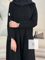 عباية بقماش ملكي بازارير - اسود X اسود