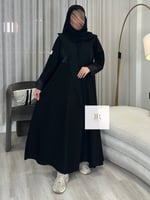 عباية نواعم تدخيلات الجاكار - اسود