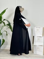 عباية الجوري ا قماش كتان اسود و ابيض