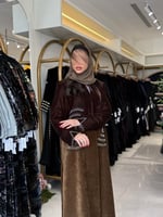 بليزر | عباية ايلا بقماش مخمل كوري تدخيلات مخمل تر...