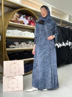 عباية ظهور بقماش شيفون مبطن سماوي