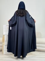 عباية رباب ا كلوش الاناقة شك ناعم - كحلي