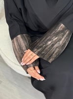 عباية زاد ا حرير مغسول كسرات لنن بني