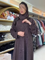 عباية غروب بقماش كريب اليخت بني