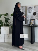 عباية ليالي انترنت كويتي تطريز عنابي