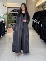 عباية نيفين بقماش مخمل كوري تدخيلات كشميري دبل فيس...