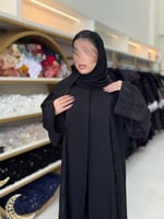 عباية جاز بقماش كريب الاناقة تدخيلات كريب مطبع 3