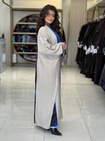 عبايه سحاب بقماش كريب تركي (طقم تركي ثلاث قطع)