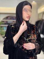 عباية سولارا بقماش مخمل كوري تدخيلات شيفون مخمل بش...