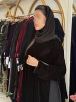 عباية شوق بقماش مخمل كوري تدخيلات كسرات