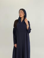 عباية نياره بقماش كريب باربي كحلي