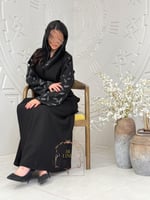 عباية اريام بقماش كريب الاناقة تدخيلات تل ترتر