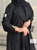 عباية اطياف l بقماش حرير خيط ياباني - اسود