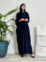 عباية هوني مخمل تويل كوري نص بشت كحلي