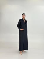 عباية | بليزر عفافة بقماش كريب باربي تركوازي غامق