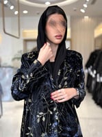 بليزر | عباية الفاتنه بقماش شيفون مخمل ياباني اسود...