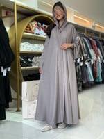 عباية جيلا بقماش كريب ارماني وردي