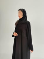 عباية سميه بقماش كريب سرميك تخريم كمبيوتر اسود