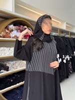 عباية خوله كريب الاناقة تدخيلات مقلم بخيط ابيض