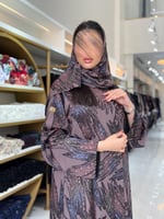 عباية نورهان حرير اوبل تو فيس اسود و بني