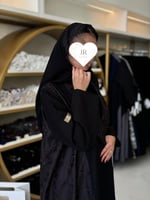 عباية رهف صيفيه بقماش كريب تدخيلات حرير موف