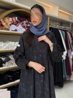 عباية نايه بقماش تنكل برنت دبل كلوش رمادي