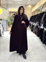 عباية سكينه l دبل كلوش مخمل كوري - بنفسجي