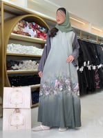 عباية نايله بقماش برنت كسرات بلاسيه زيتي