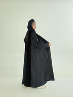 عباية ريماس بقماش مخمل كوري تدخيلات روكاما كحلي