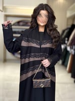 بليزر | عباية تايلا بقماش كريب ايطالي تدخيلات بني