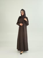 عباية يسرى بقماش جوخ شتوي بني 2