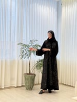 عباية عفيفه بقماش انترنت بكسرات مطفي ١