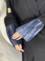 عباية زاد ا حرير مغسول كسرات لنن كحلي