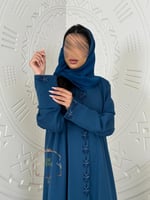 عباية سلوى بقماش باربي بشك تركوازي