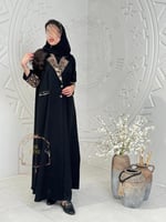 بليزرات العيد ا عباية غاليه كريب الاناقة تطريز بيج