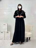 عباية الجازي بقماش ملكي تدخيلات كشميري تركواز