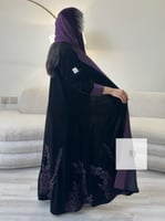 عباية جوزين - مخمل اصلي مطرز - موف