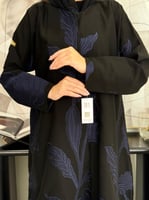 عباية نوف ا الاناقة تطريز كامل كحلي