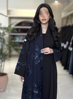 عباية صولا بقماش كريب ايطالي بشك كحلي 2