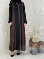 عباية سلا بقماش كريب باربي بني