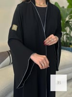 عباية ترفه كلوش انترنت باكمام وسيعه - تحديد ابيض