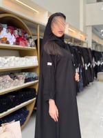 عباية سيلين بليزر كريب الاناقة ساده اسود