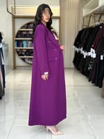 بليزر | عباية اسرار بقماش كريب باربي تركي بنفسجي (...