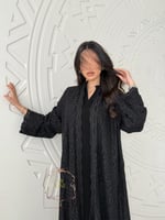 عباية دلال بقماش دانتل مبطن اسود