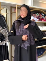 عباية سهام كريب الاناقة تدخيلات روكاما بنفسجي