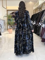 بليزر | عباية الفاتنه بقماش شيفون مخمل ياباني اسود...